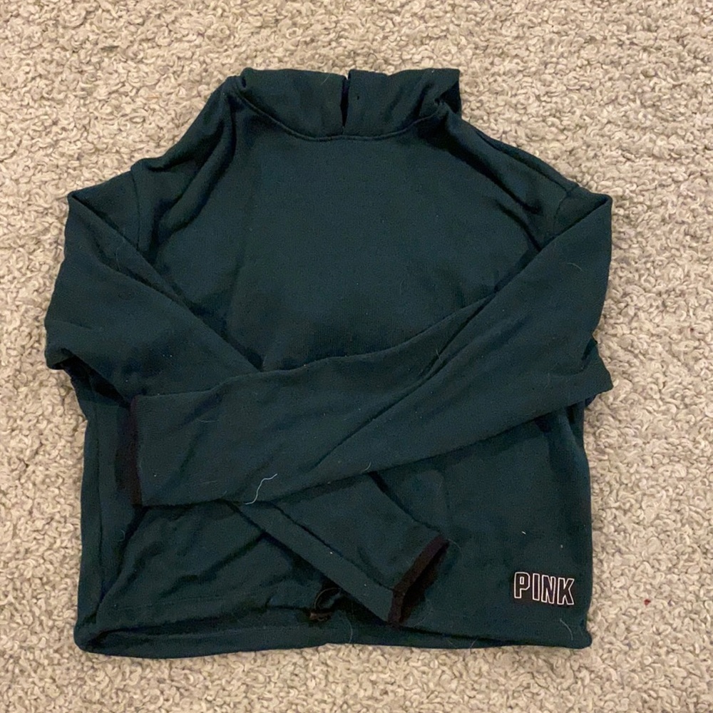PINK sweatshirt in green, cozy and casual look for all seasons. Classic vintage